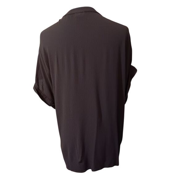 CHICO'S 2 Boho Artsy Crochet Blouse Top L Short Sleeves Flowy Career Vacation - Picture 9 of 10